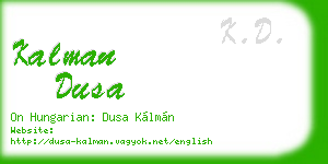 kalman dusa business card