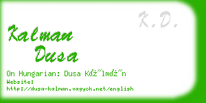 kalman dusa business card